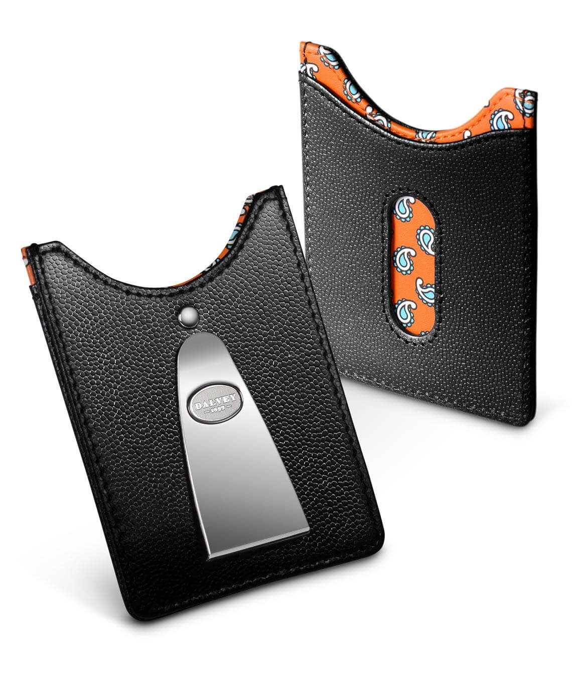 Access Credit Card & Money Clip - Black / Orange Paisley