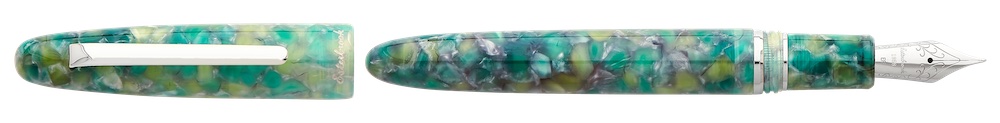 Esterbrook Estie Oversized Penna Stilografica - Resina Sea Glass Con Finiture Rodiate - Pennino In Acciaio M (Medium)